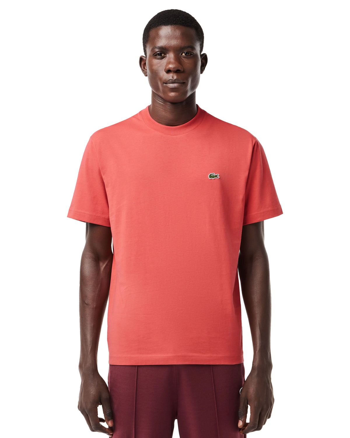 Man Tee Lacoste Small Logo Coral