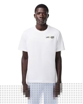 Man Tee Lacoste Tennis Print White