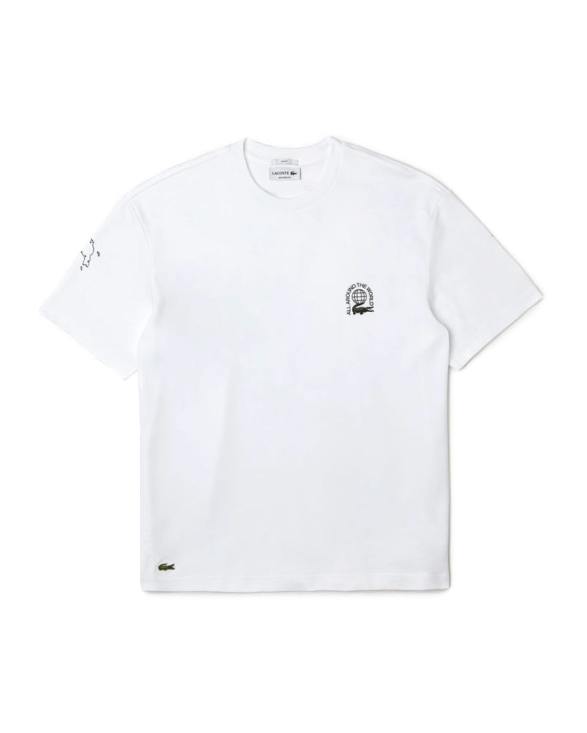 Man Tee Lacoste All Around The World White