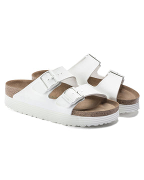 Birkenstock Arizona Grooved White Vegan Calzata Stretta