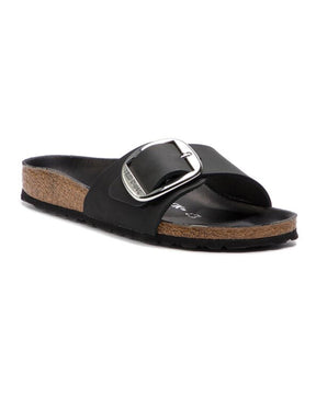 Birkenstock Madrid Big Buckle Black Oiled Leather Slim Fit