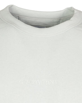 Felpa Uomo CP CompanyFleece Logo Sweatshirt Harbor Mist